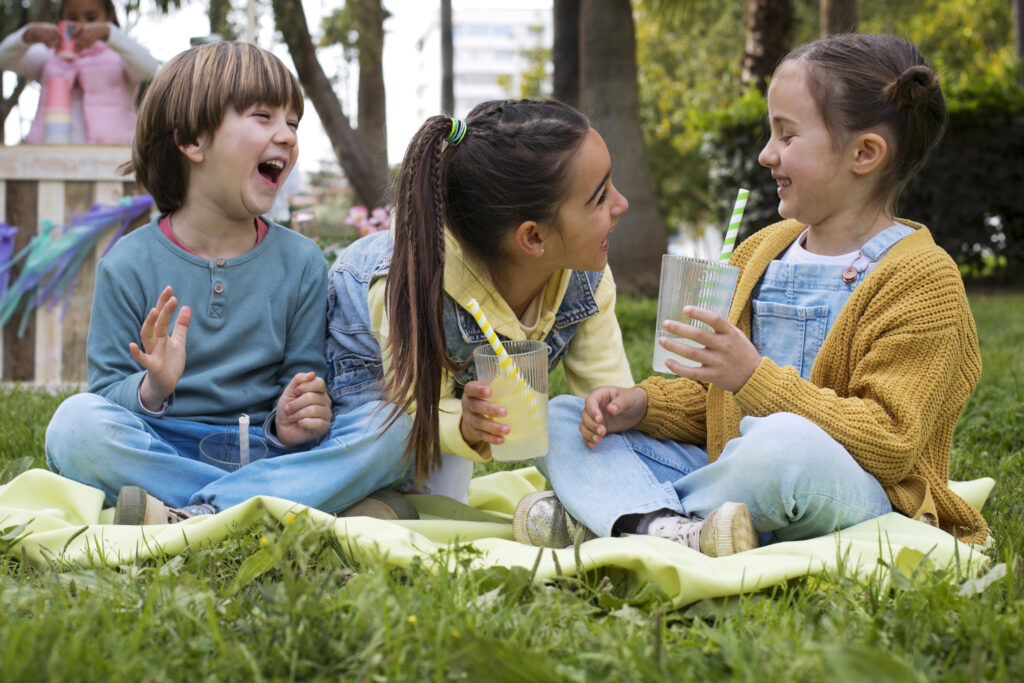 Clean and colorful play area with age-appropriate toys in a community creche.