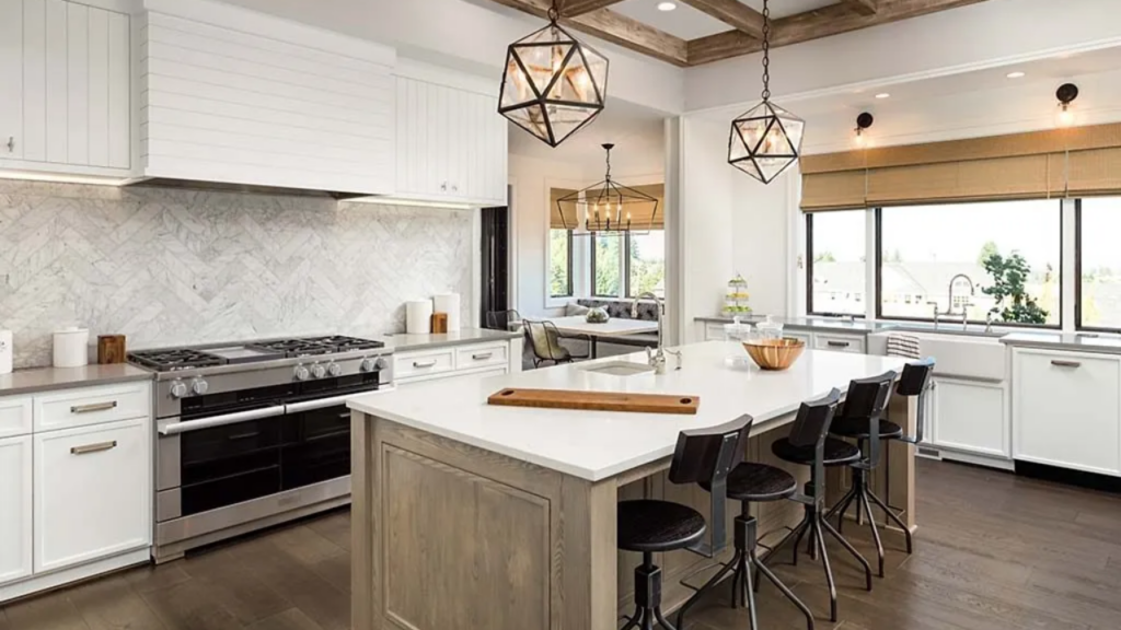 Clean and pure white kitchen design promoting positivity and hygiene.