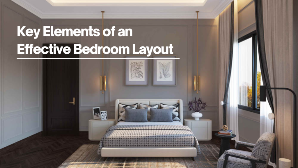 Built-in floor-to-ceiling wardrobes in a minimalist bedroom design.