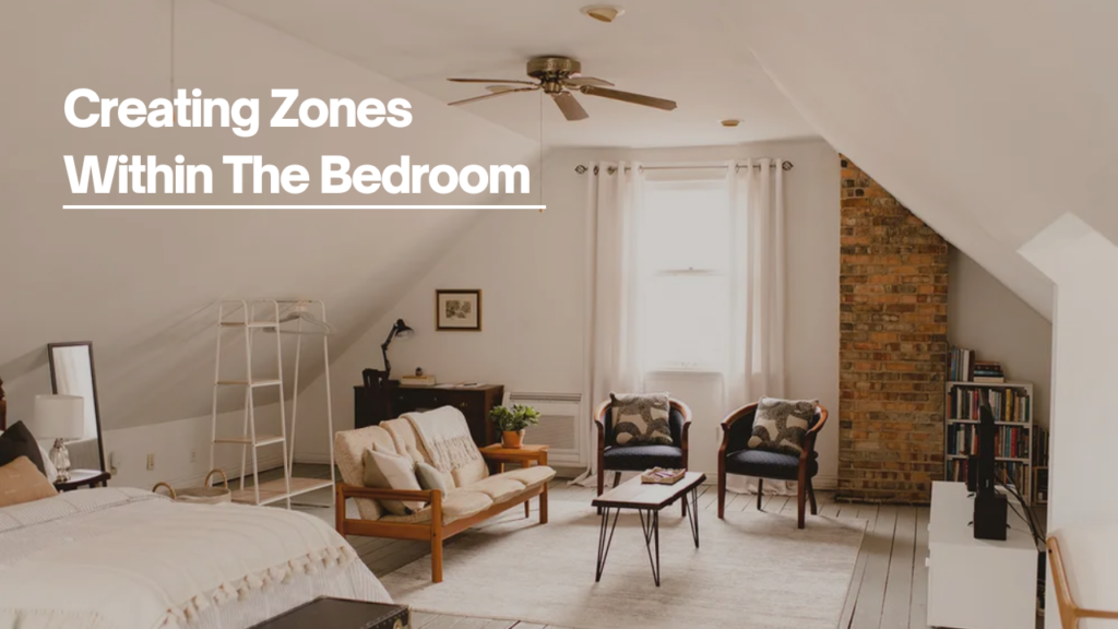 Dedicated dressing area with a vanity mirror and organized storage.