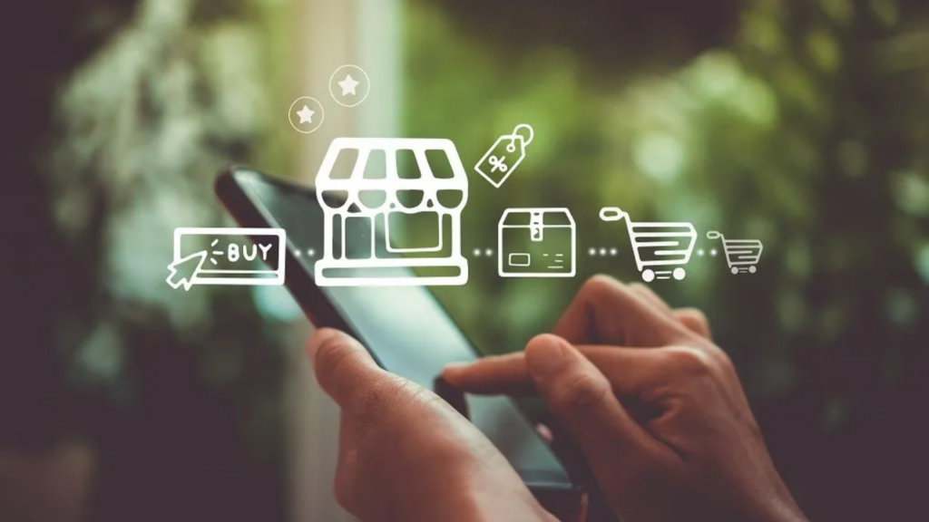A conceptually stacked infographic showing five flat-design icons illustrating the property buying process: top (hand handing over key and document), second (approved professional), third (bank and house connected), fourth (house with red "TAX" stamp), fifth (contract signing).