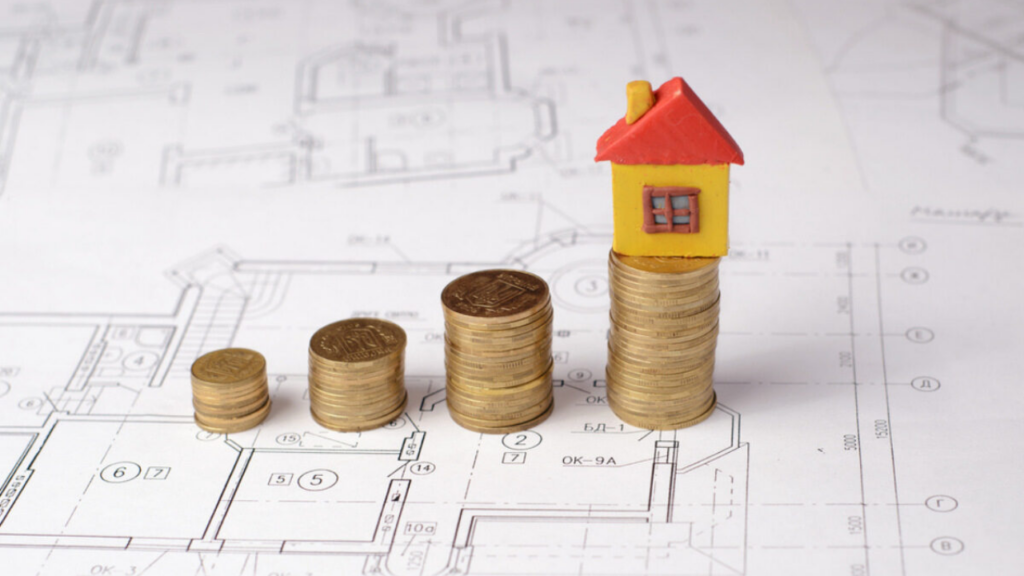 Graph showing the steady increase of property value over several decades.