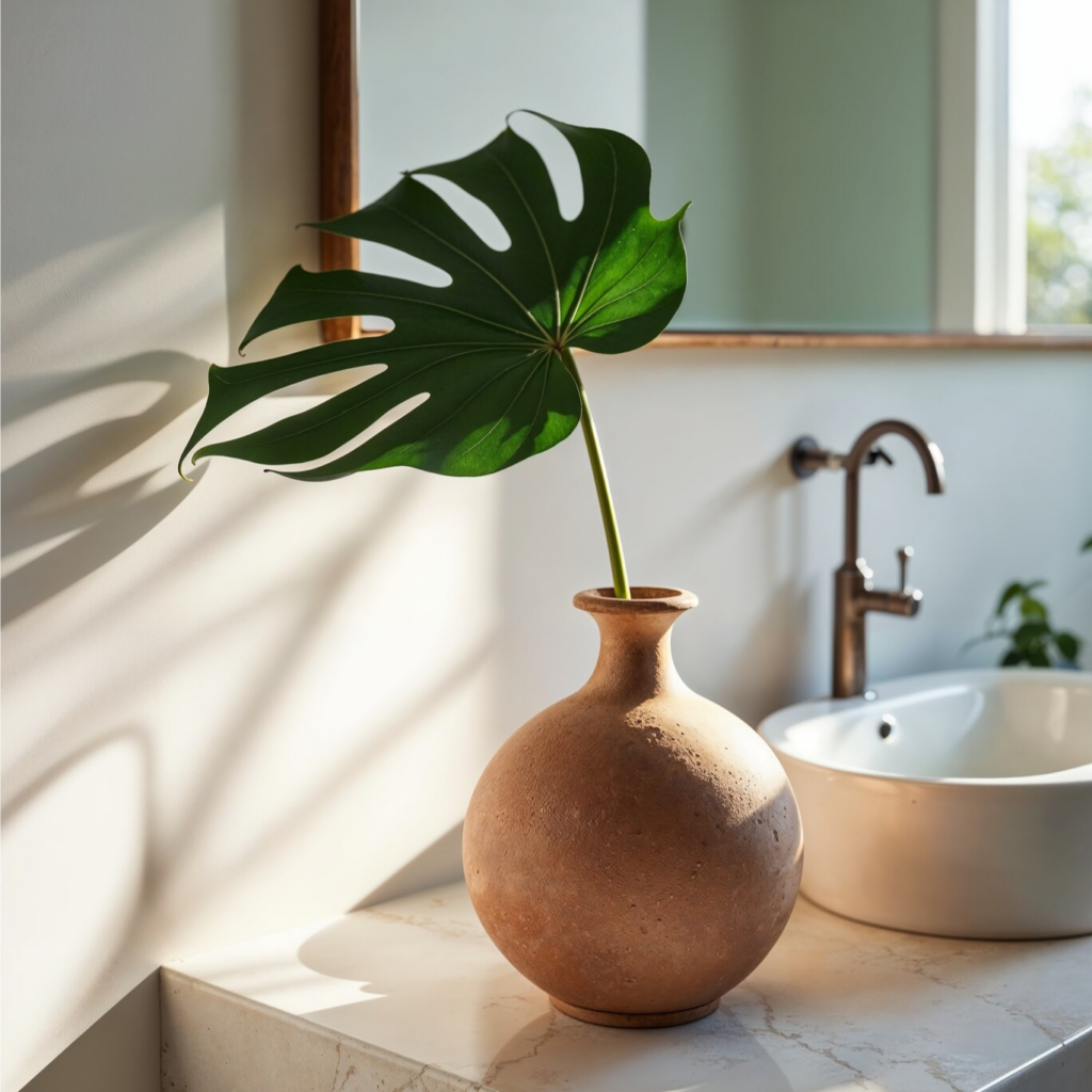 North-facing wash basin and east-facing shower for positive energy flow.