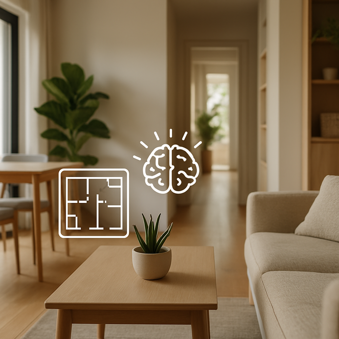 Layout design in 2BHK apartments boosts mental health via open spaces, light, and smart storage.